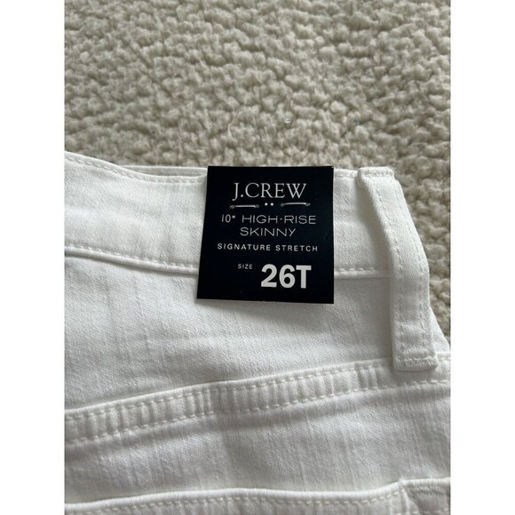 J. Crew Women's 10" High Rise  Skinny Signature Stretch Jeans White Size 26Tall - Picture 7 of 15